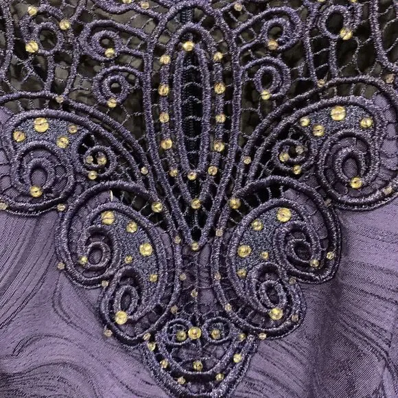 Kay Unger Size 14 Dress Sleeveless Bling V-Neck Fit & Flare Knee Length Women’s - Picture 4 of 12